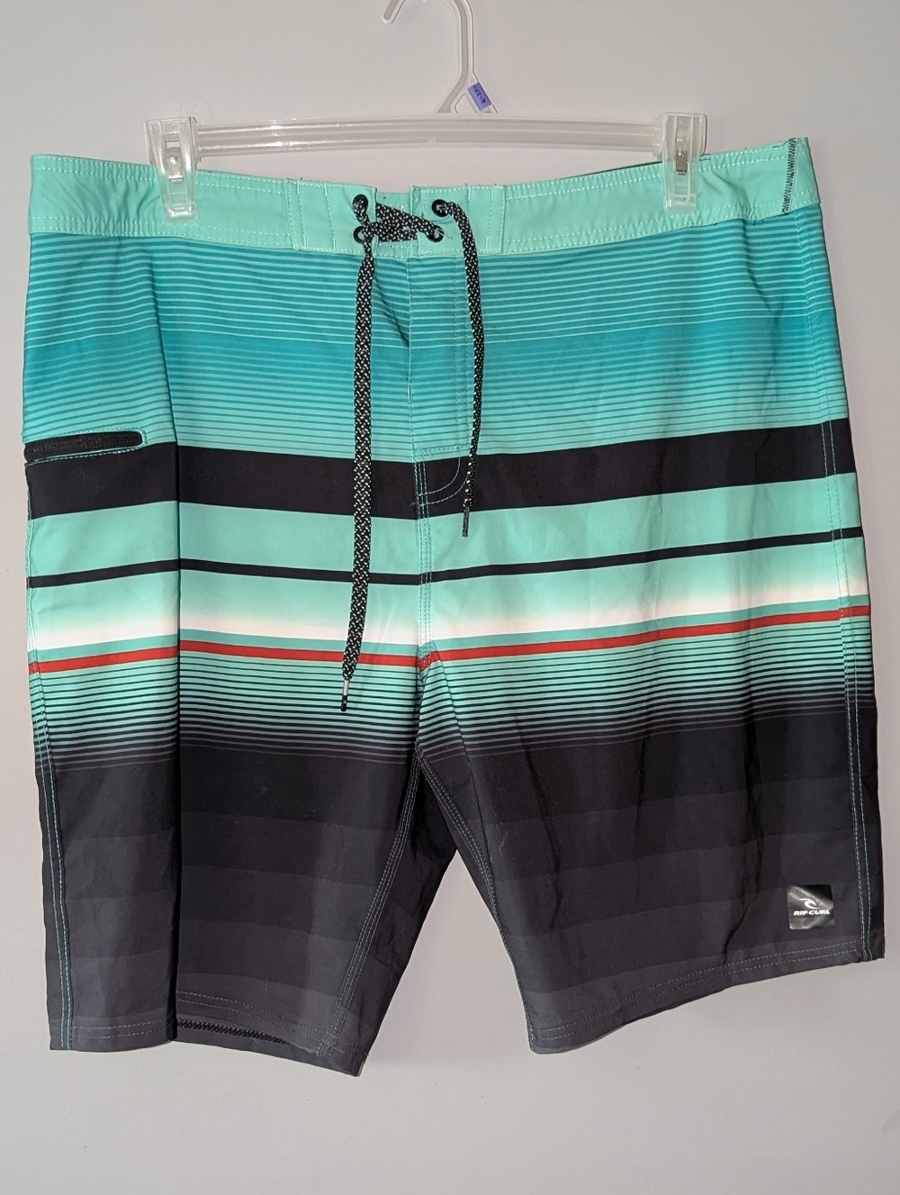 RIP CURL MIRAGE Men's Aqua Stripe  BOARD SHORTS Swim Trunks - Mint & Black